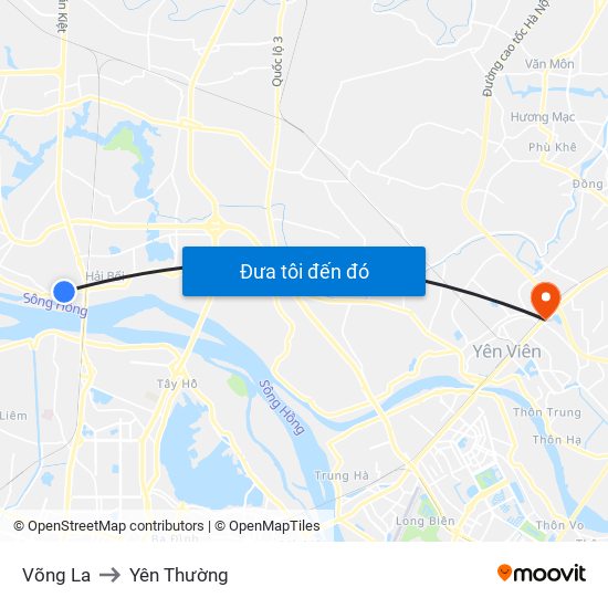 Võng La to Yên Thường map