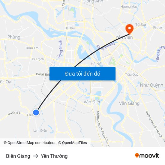 Biên Giang to Yên Thường map