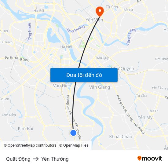 Quất Động to Yên Thường map