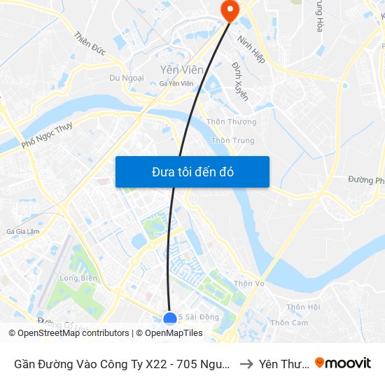 Gần Đường Vào Công Ty X22 - 705 Nguyễn Văn Linh to Yên Thường map