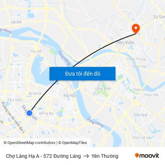 Chợ Láng Hạ A - 572 Đường Láng to Yên Thường map