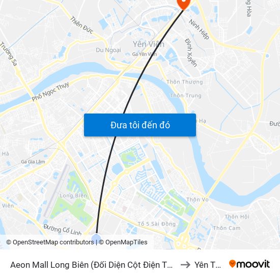 Aeon Mall Long Biên (Đối Diện Cột Điện T4a/2a-B Đường Cổ Linh) to Yên Thường map