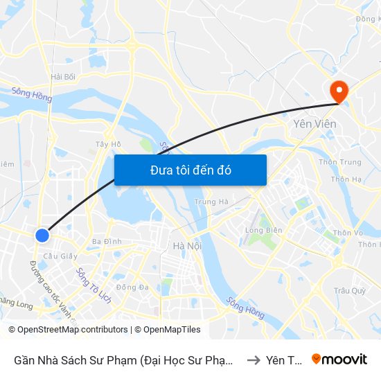 Gần Nhà Sách Sư Phạm (Đại Học Sư Phạm Hà Nội) - 136 Xuân Thủy to Yên Thường map