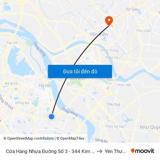 Cửa Hàng Nhựa Đường Số 3 - 344 Kim Ngưu to Yên Thường map