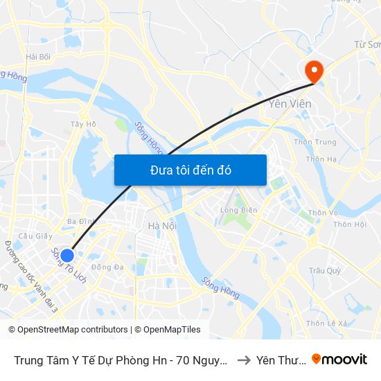 Trung Tâm Y Tế Dự Phòng Hn - 70 Nguyễn Chí Thanh to Yên Thường map