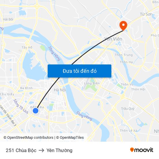 251 Chùa Bộc to Yên Thường map