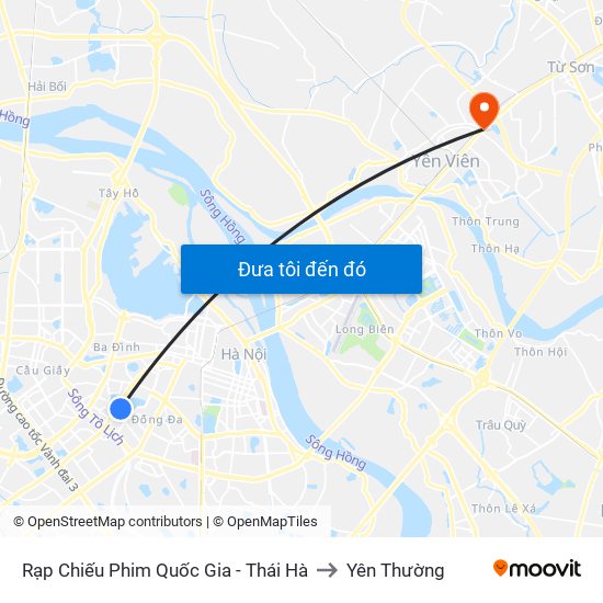 Rạp Chiếu Phim Quốc Gia - Thái Hà to Yên Thường map