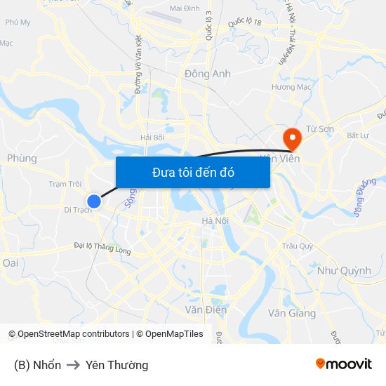 (B) Nhổn to Yên Thường map
