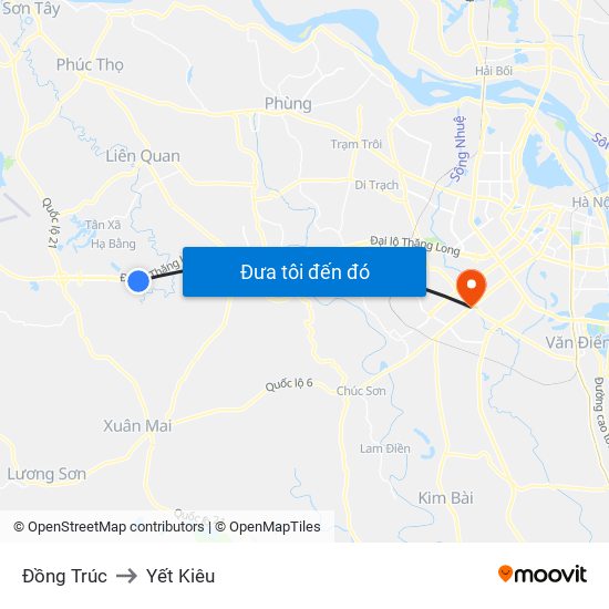 Đồng Trúc to Yết Kiêu map