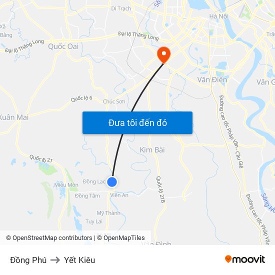 Đồng Phú to Yết Kiêu map