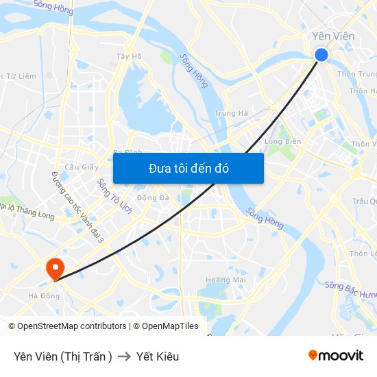 Yên Viên (Thị Trấn ) to Yết Kiêu map