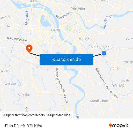 Đình Dù to Yết Kiêu map