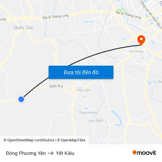 Đông Phương Yên to Yết Kiêu map