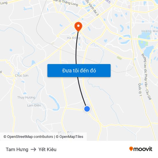 Tam Hưng to Yết Kiêu map