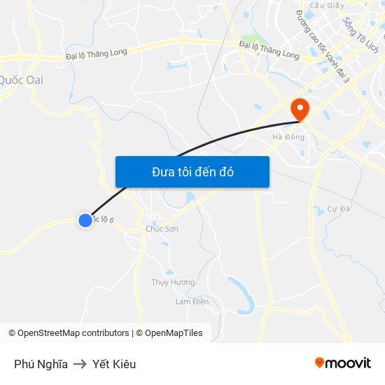 Phú Nghĩa to Yết Kiêu map