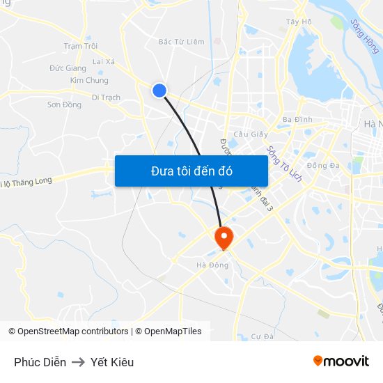 Phúc Diễn to Yết Kiêu map