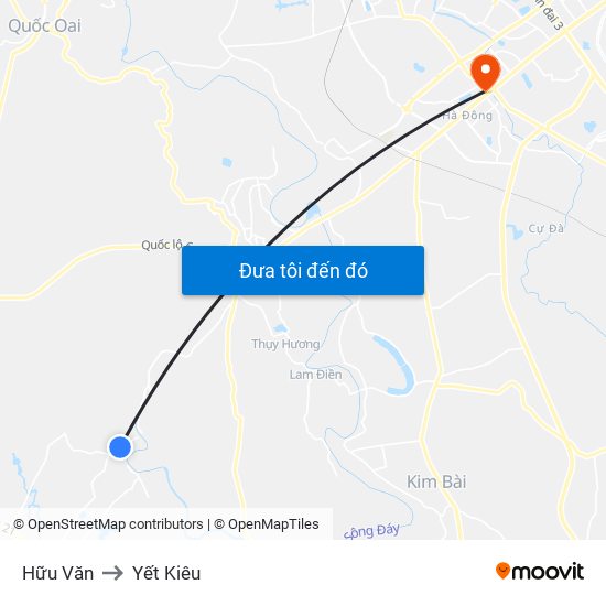 Hữu Văn to Yết Kiêu map