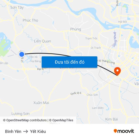 Bình Yên to Yết Kiêu map