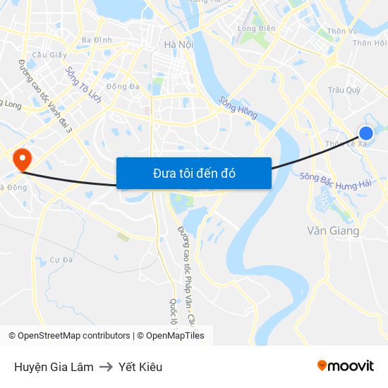Huyện Gia Lâm to Yết Kiêu map