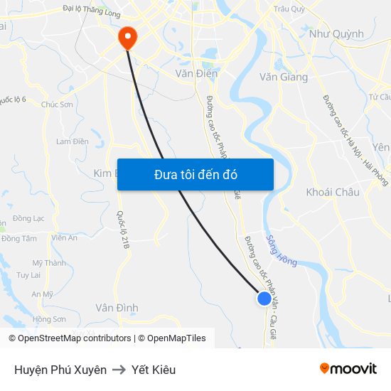 Huyện Phú Xuyên to Yết Kiêu map