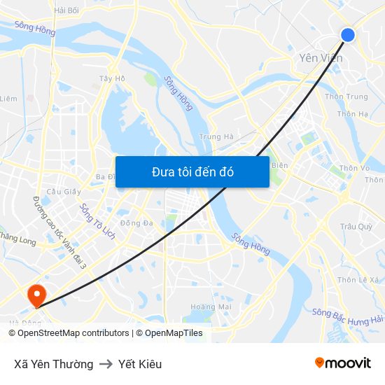 Xã Yên Thường to Yết Kiêu map