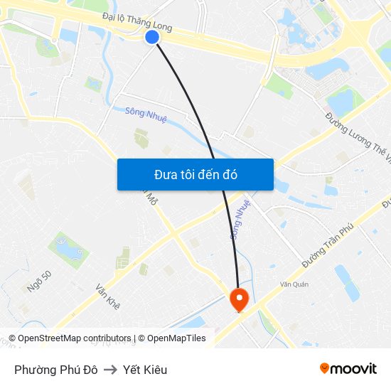 Phường Phú Đô to Yết Kiêu map