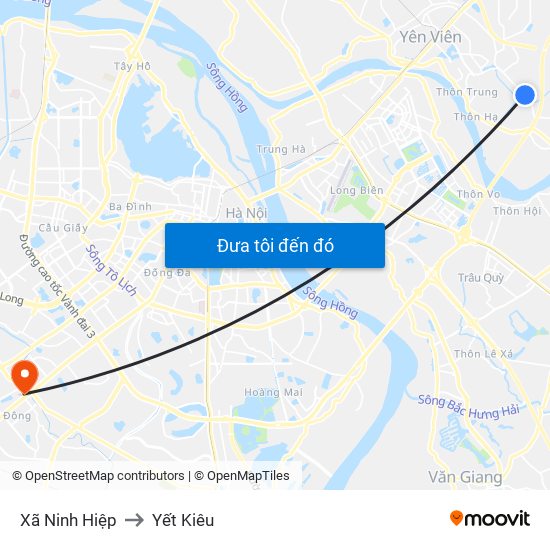 Xã Ninh Hiệp to Yết Kiêu map