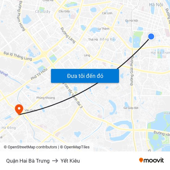 Quận Hai Bà Trưng to Yết Kiêu map