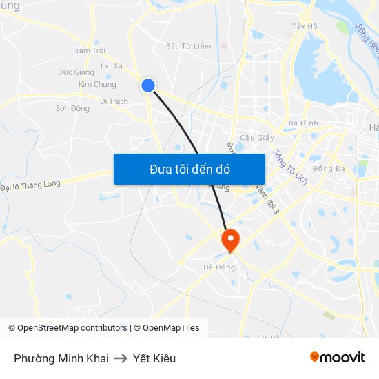 Phường Minh Khai to Yết Kiêu map