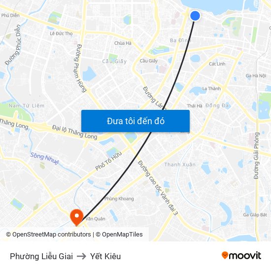 Phường Liễu Giai to Yết Kiêu map