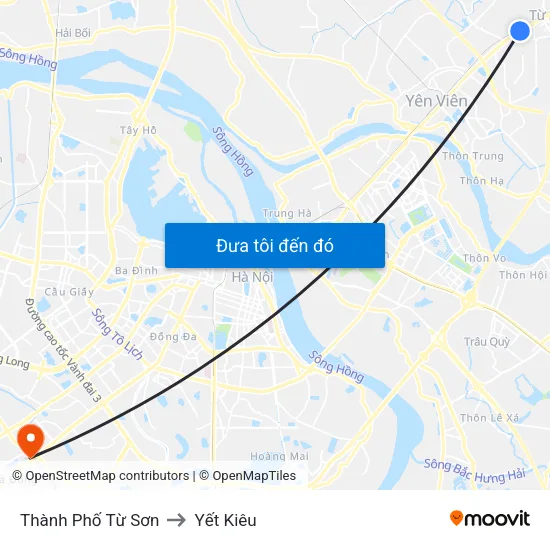 Thành Phố Từ Sơn to Yết Kiêu map