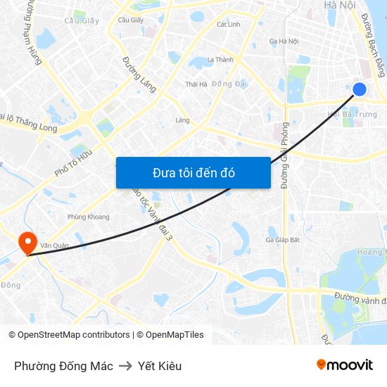 Phường Đống Mác to Yết Kiêu map