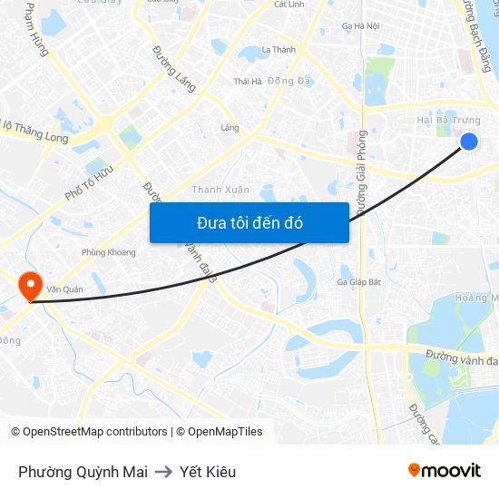 Phường Quỳnh Mai to Yết Kiêu map