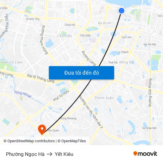 Phường Ngọc Hà to Yết Kiêu map