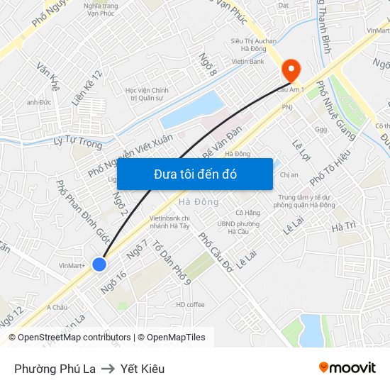 Phường Phú La to Yết Kiêu map