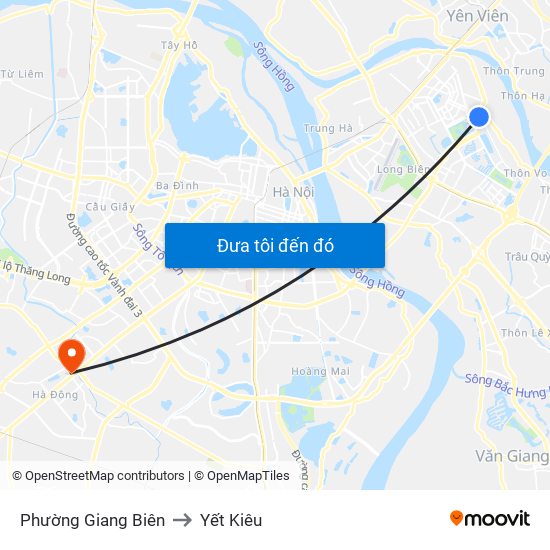 Phường Giang Biên to Yết Kiêu map