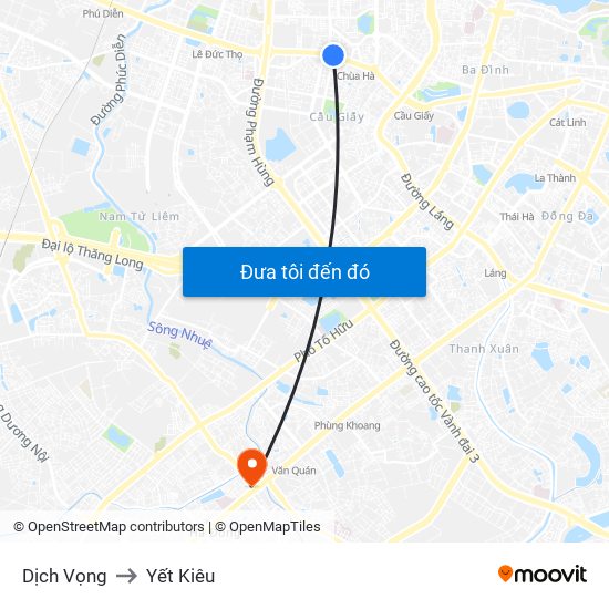 Dịch Vọng to Yết Kiêu map