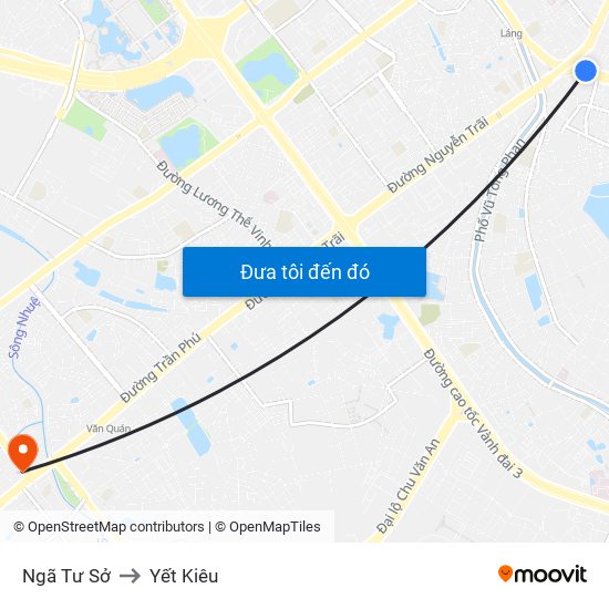 Ngã Tư Sở to Yết Kiêu map