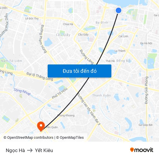 Ngọc Hà to Yết Kiêu map