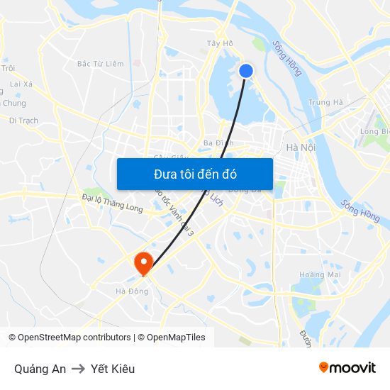 Quảng An to Yết Kiêu map