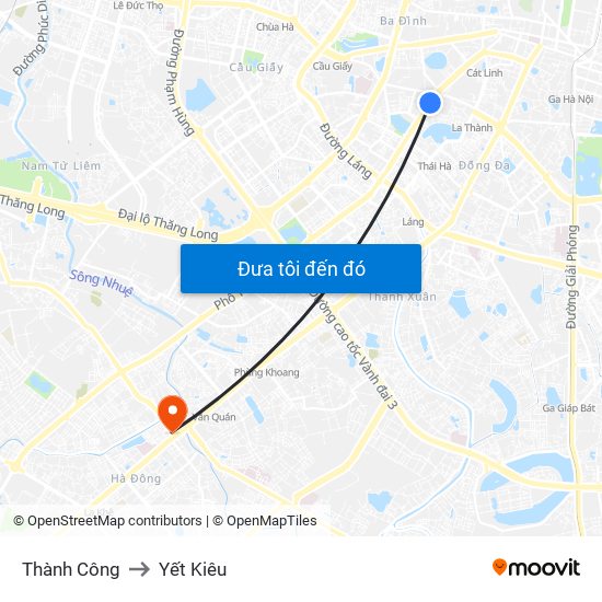 Thành Công to Yết Kiêu map