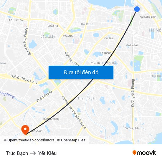 Trúc Bạch to Yết Kiêu map