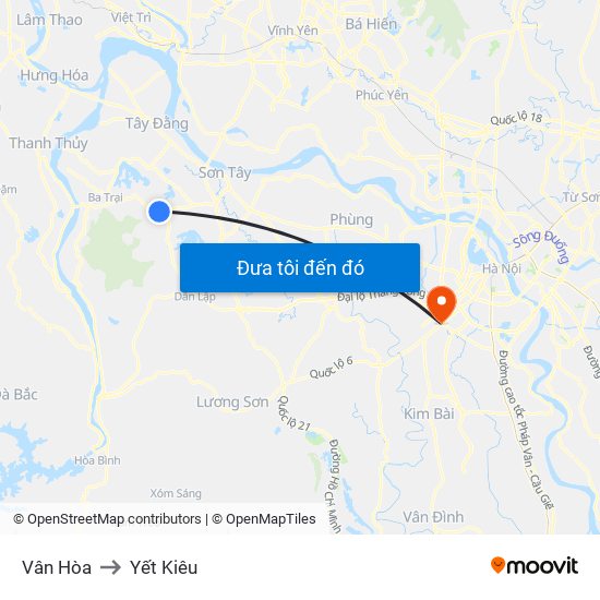 Vân Hòa to Yết Kiêu map