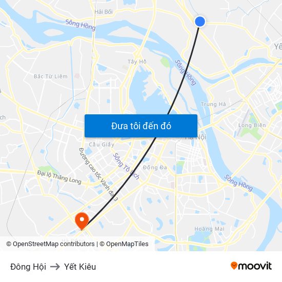 Đông Hội to Yết Kiêu map