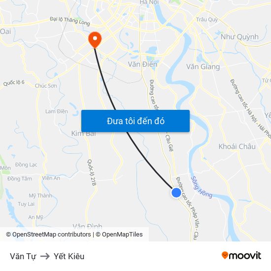 Văn Tự to Yết Kiêu map