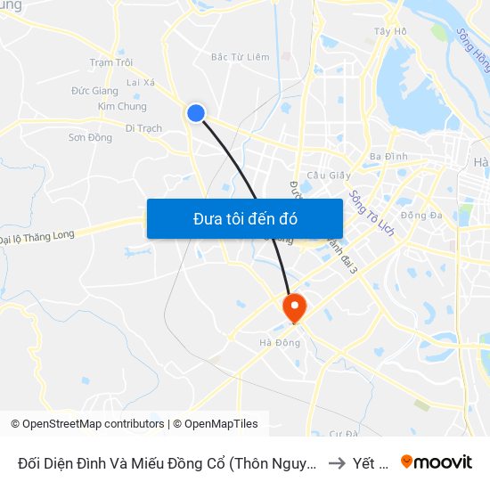 Đối Diện Đình Và Miếu Đồng Cổ (Thôn Nguyên Xá) - Đường 32 to Yết Kiêu map