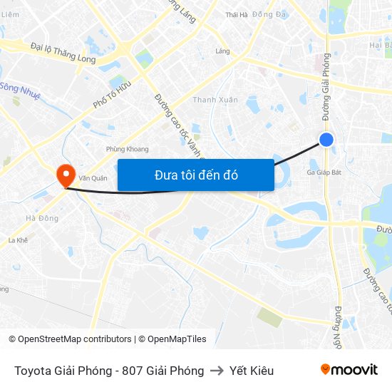 Toyota Giải Phóng - 807 Giải Phóng to Yết Kiêu map