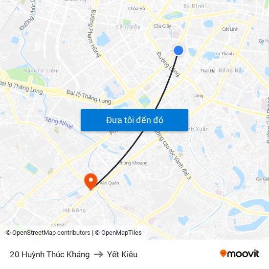 20 Huỳnh Thúc Kháng to Yết Kiêu map