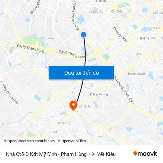 Nhà Ct5-D Kđt Mỹ Đình - Phạm Hùng to Yết Kiêu map