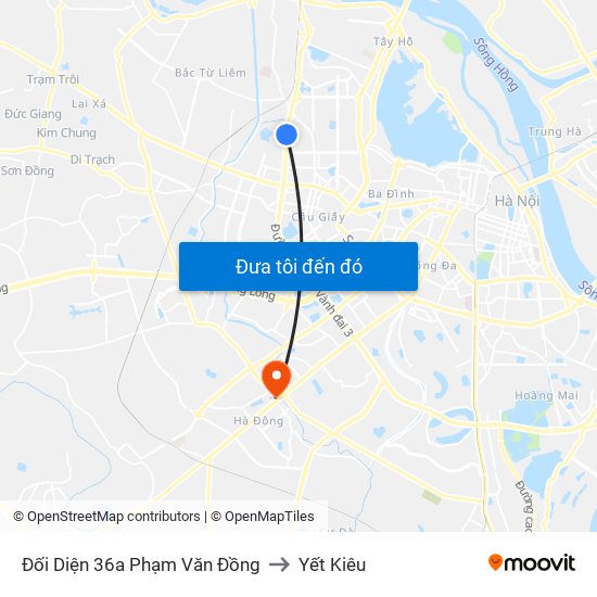 Chung Cư Greenstars- Phạm Văn Đồng to Yết Kiêu map